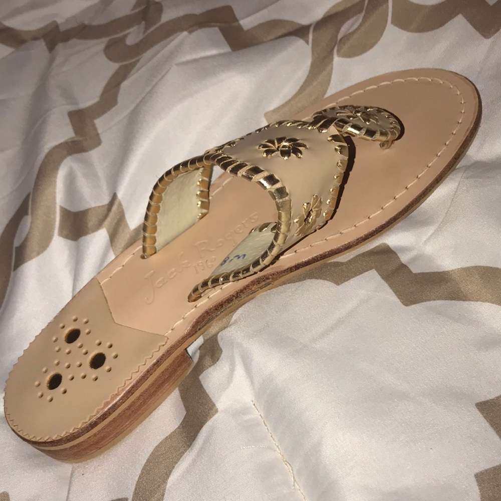 Jack Rogers Size 8 Tan And Gold View 2